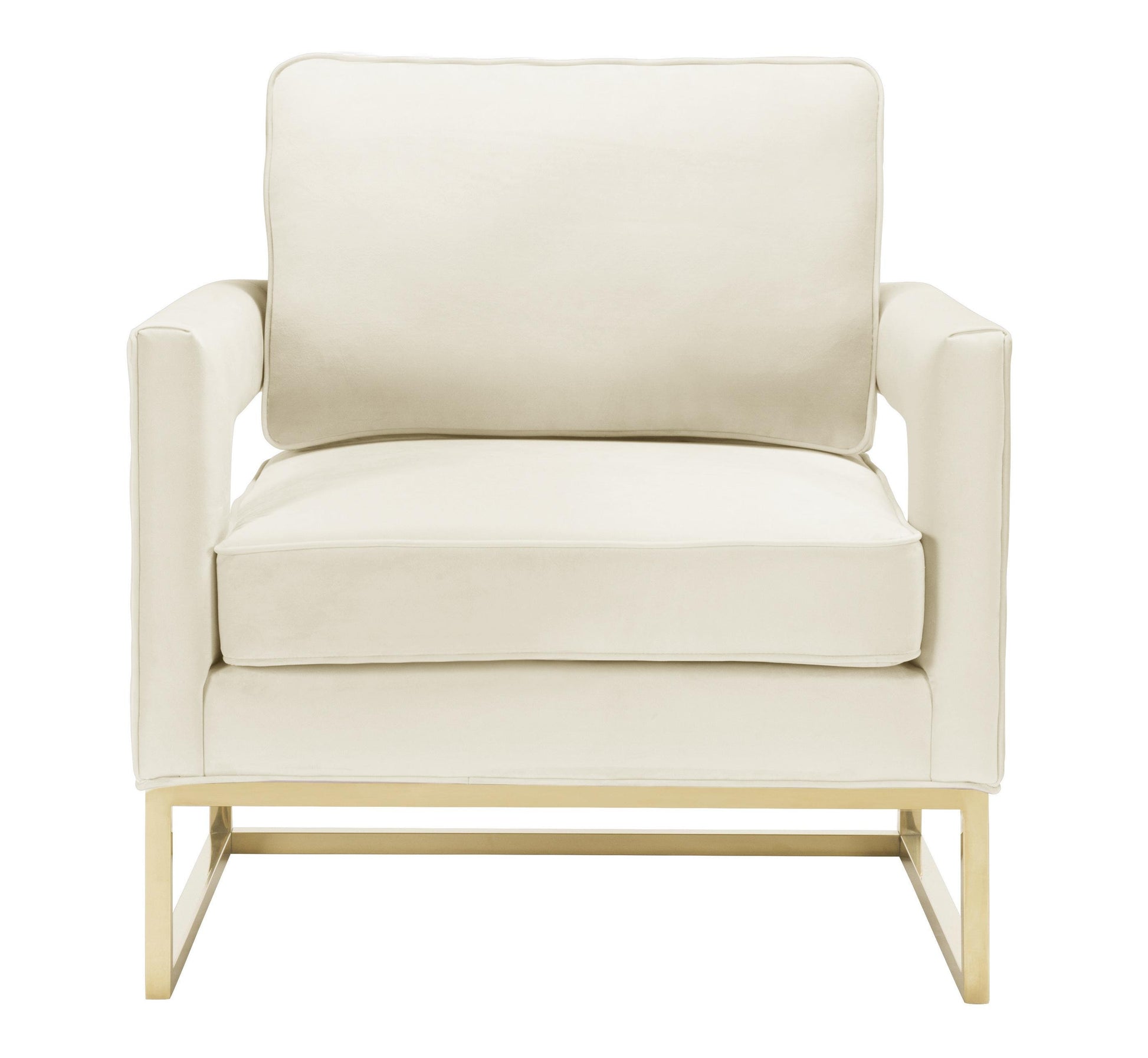 Avery Performance Velvet Accent Chair - Cream - Image 3