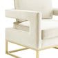 Avery Performance Velvet Accent Chair - Cream - Image 4