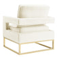 Avery Performance Velvet Accent Chair - Cream - Image 5