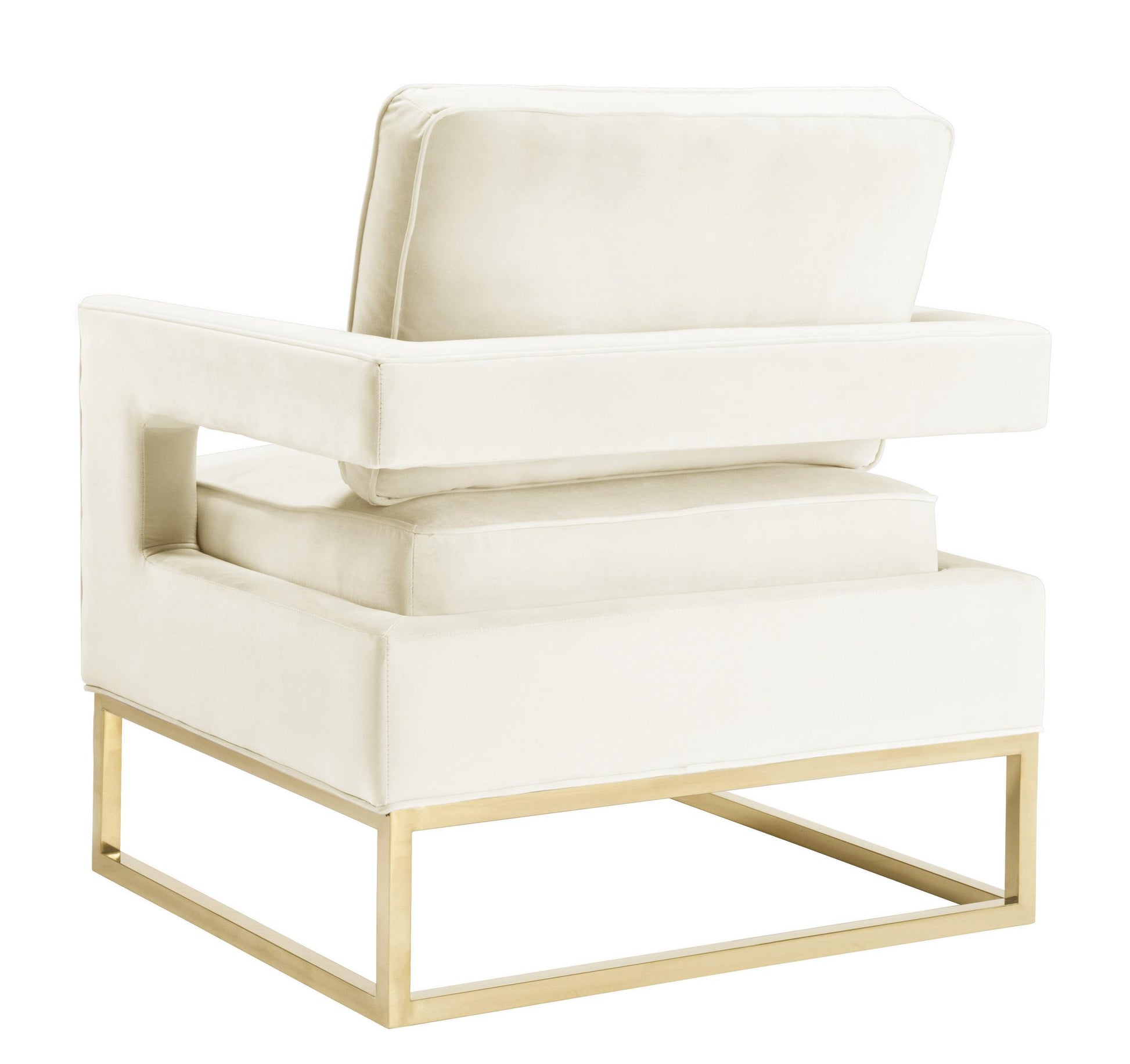Avery Performance Velvet Accent Chair - Cream - Image 5