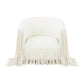 Shag Me Performance Vegan Leather Swivel Accent Chair - Ivory - Image 3