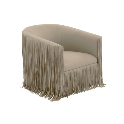 Shag Me Performance Vegan Leather Swivel Accent Chair - Grey - Image 1