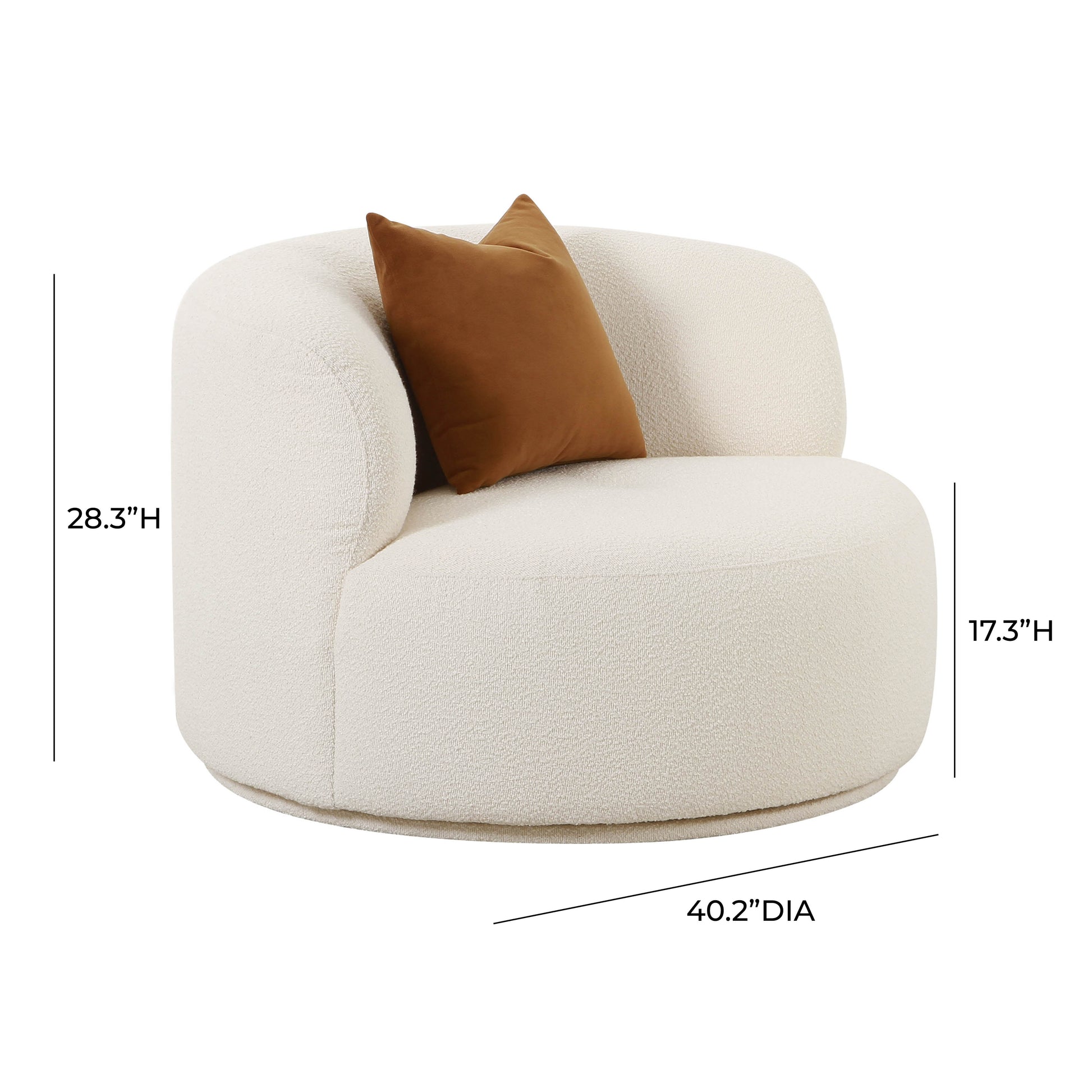 Fickle Swivel Accent Chair - Cream - Image 7
