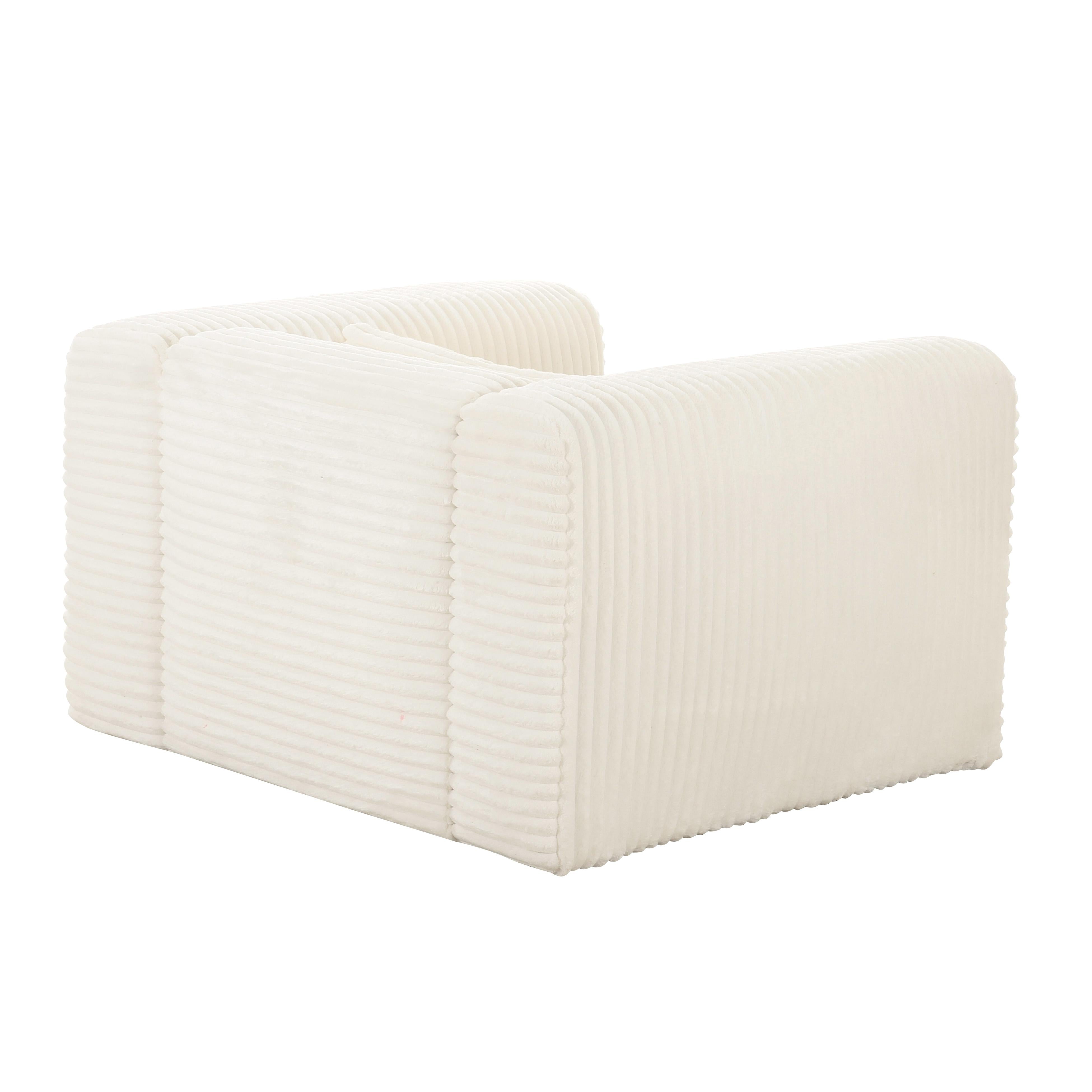 Tarra Fluffy Oversized Performance Corduroy Armchair | TOV Furniture