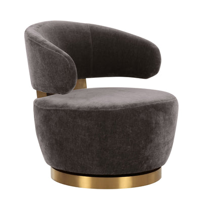 Austin Upcycled Contract-Grade Fabric Swivel Accent Chair - Storm Grey - Image 1