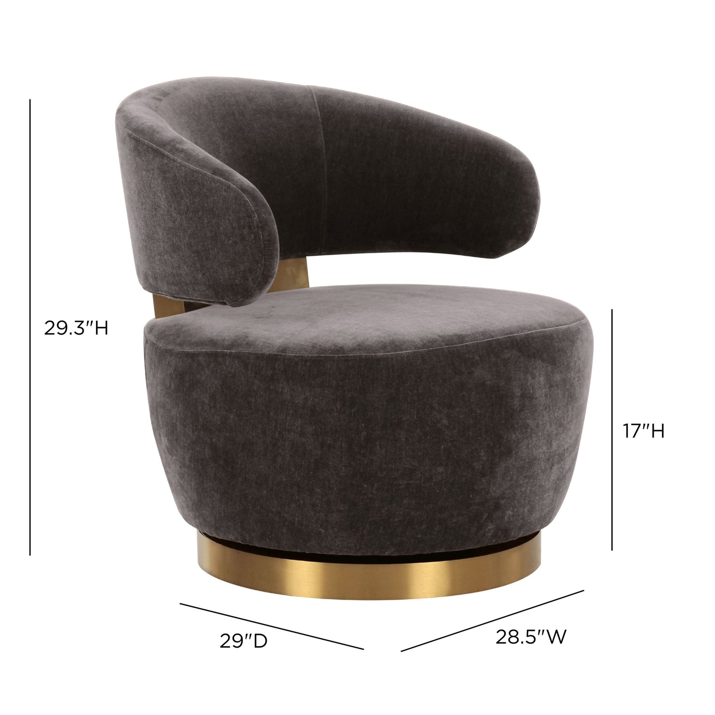 Austin Upcycled Contract-Grade Fabric Swivel Accent Chair - Storm Grey - Image 5