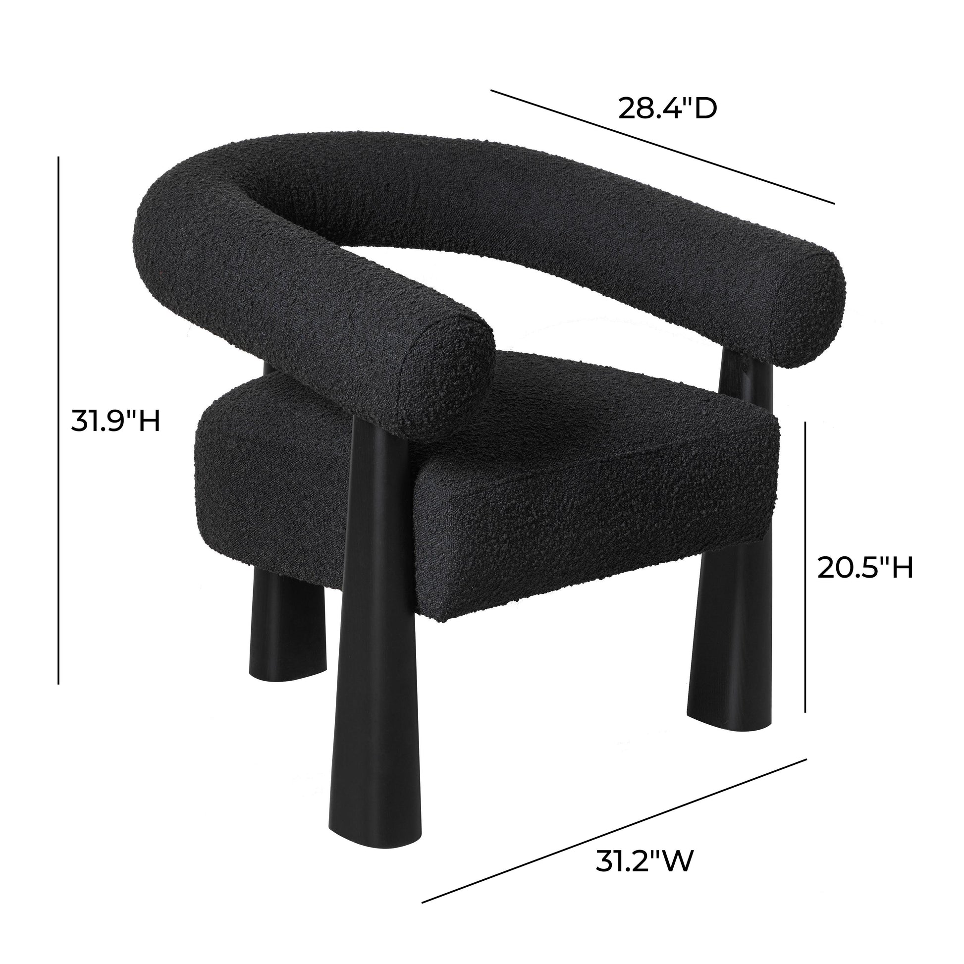 Spara Performance Boucle Accent Chair - Black - Image 6
