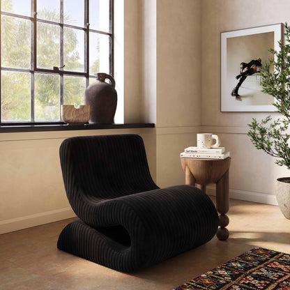 Senna Performance Oversized Corduroy Accent Chair - Black - Image 1
