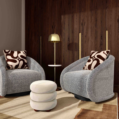 Rory Performance Boucle Swivel Accent Chair - Grey - Image 1