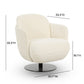 Solange Performance Velvet Swivel Accent Chair - Cream - Image 6