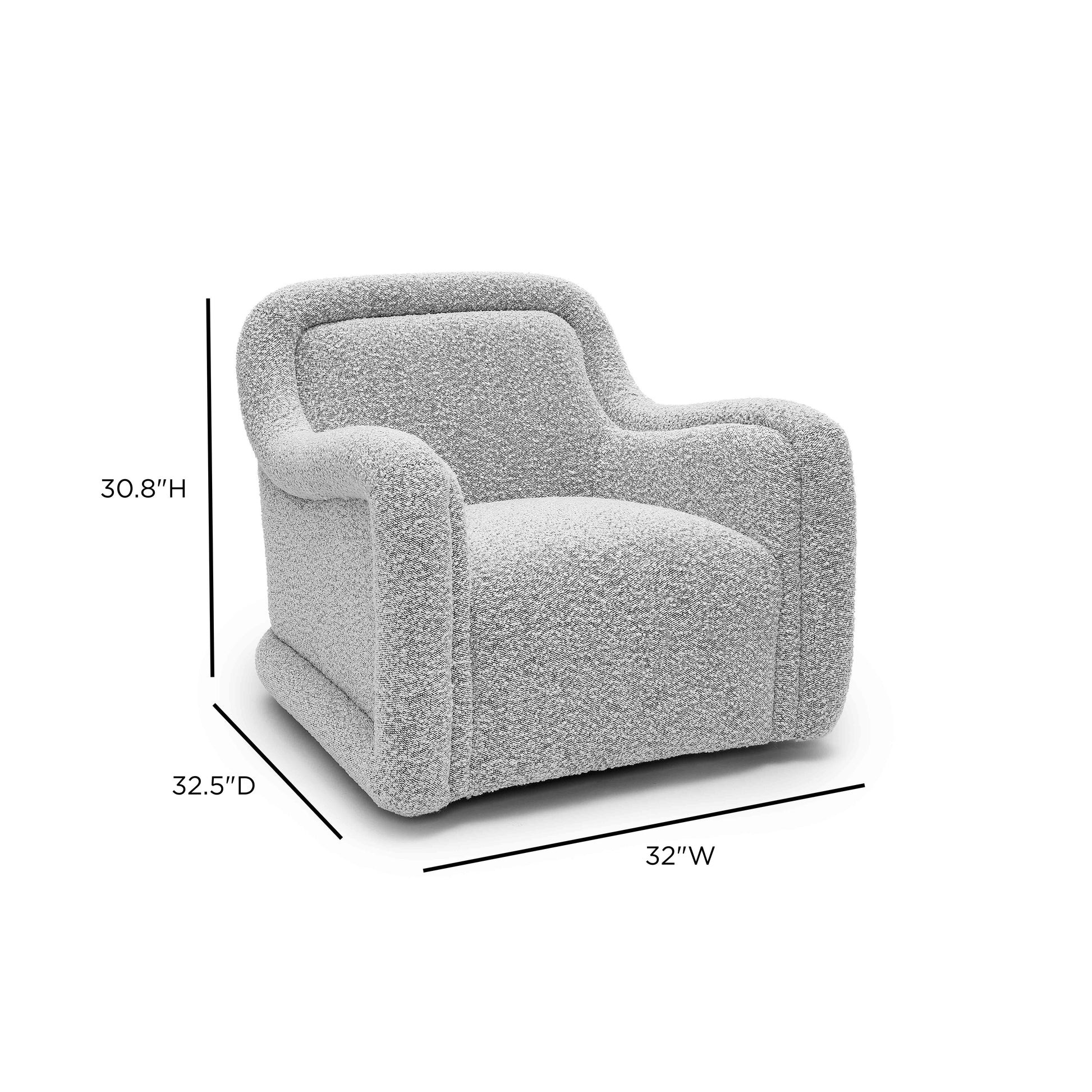 Charli Performance Boucle Swivel Chair - Grey - Image 6