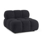 Calliope Performance Vegan Shearling Modular Armless Chair - Black - Image 3