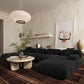Calliope Performance Vegan Shearling Modular Armless Chair - Black - Image 2