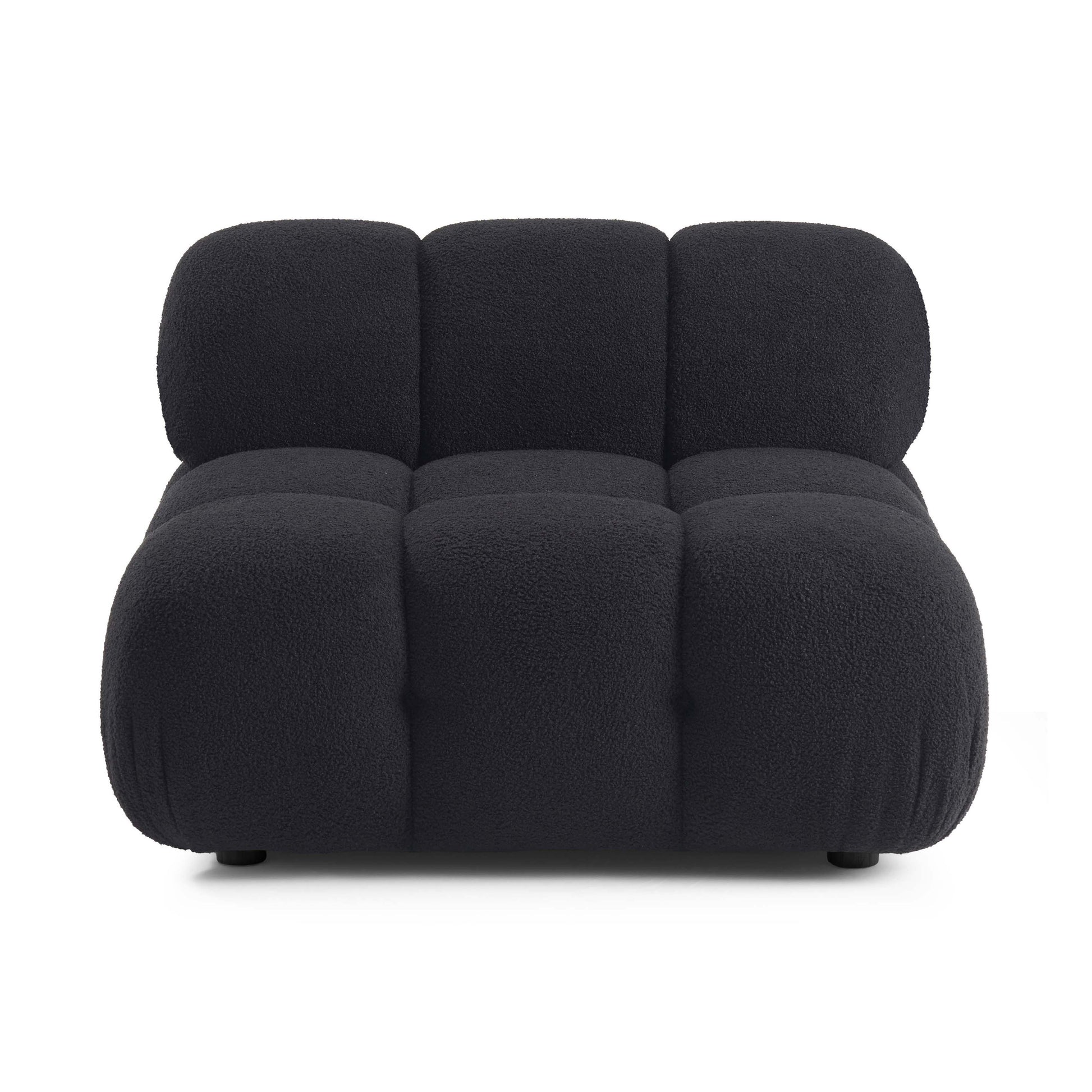 Calliope Performance Vegan Shearling Modular Armless Chair - Black - Image 1