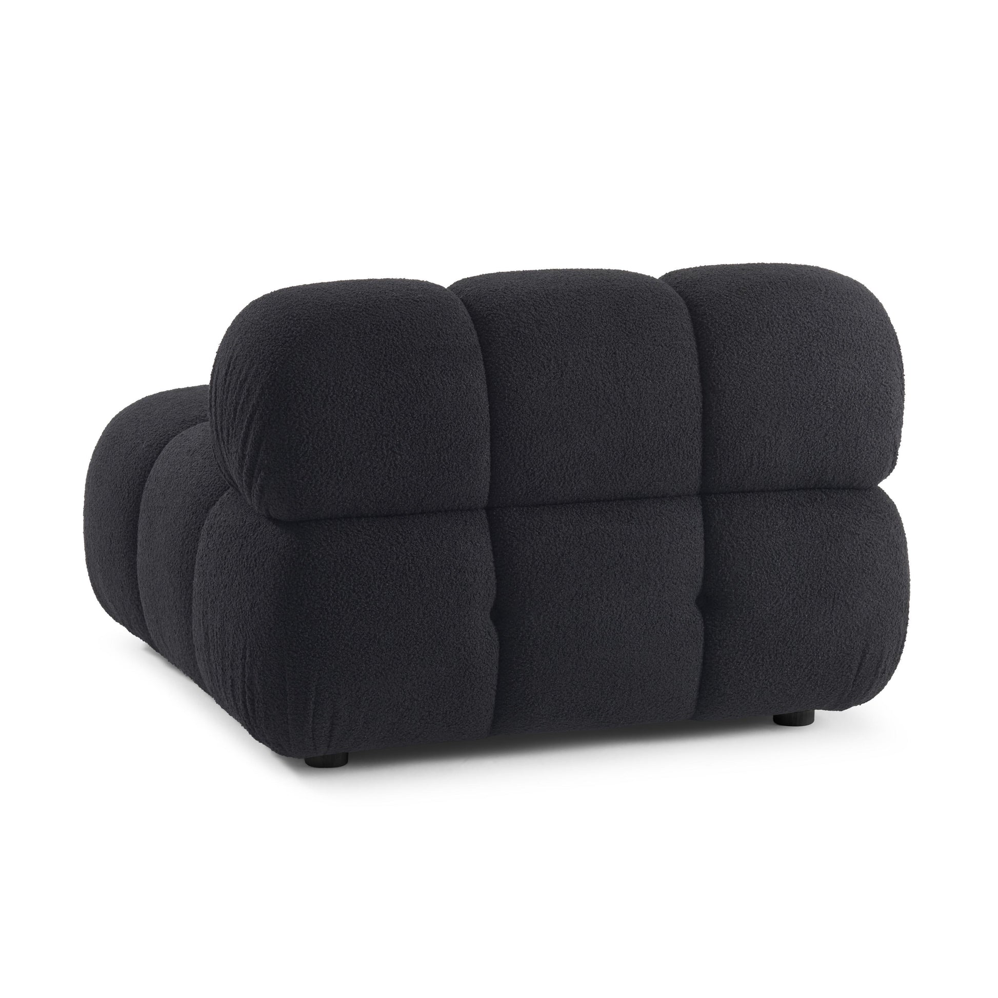 Calliope Performance Vegan Shearling Modular Armless Chair - Black - Image 4