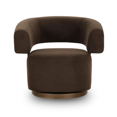 TOV-S69313 river chocolate brown performance velvet swivel accent chair 3