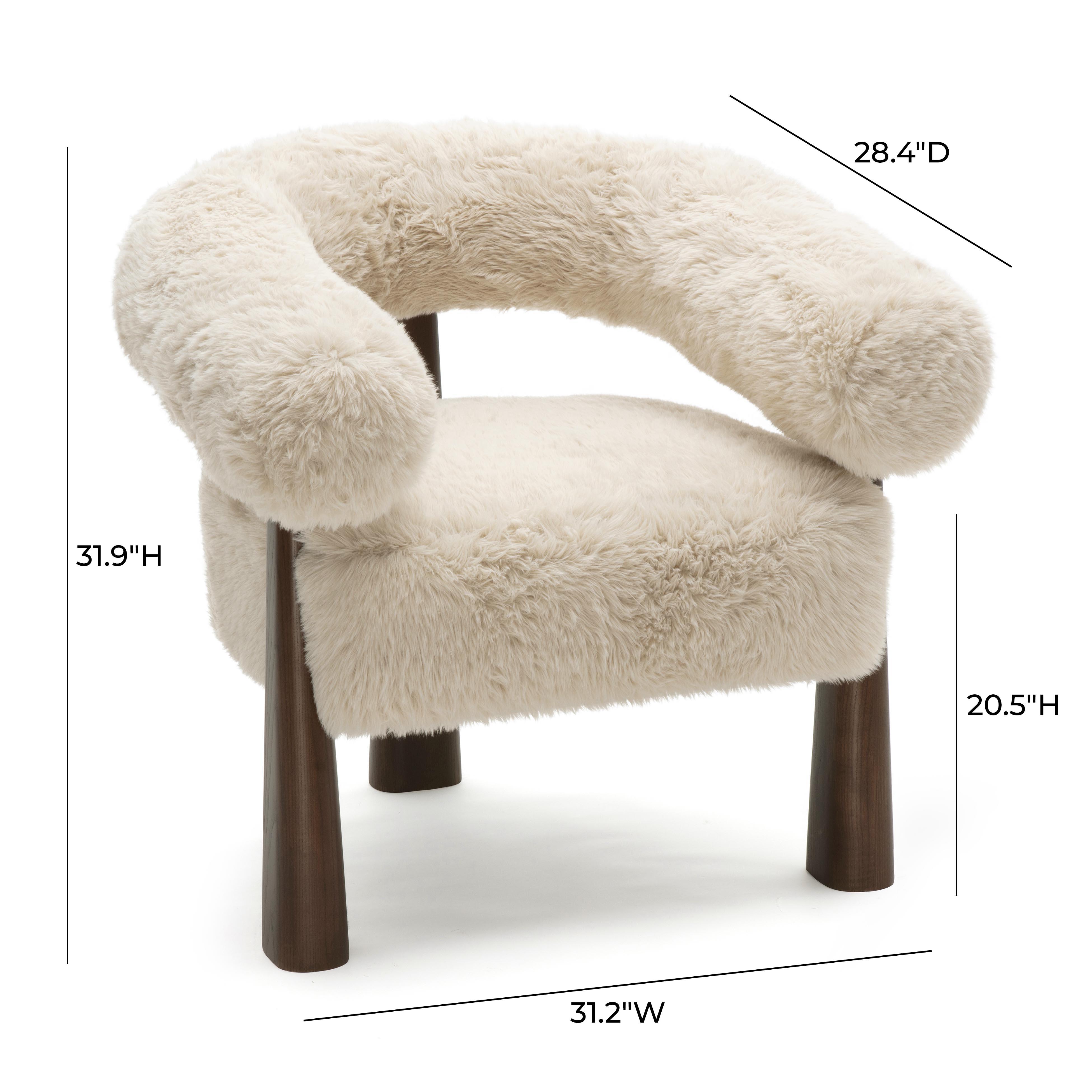 Spara Contract-Grade Straight Vegan Shearling Accent Chair | TOV