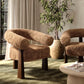 Spara Contract-Grade Straight Vegan Shearling Accent Chair - Taupe - Image 3