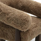Spara Contract-Grade Straight Vegan Shearling Accent Chair - Taupe - Image 6