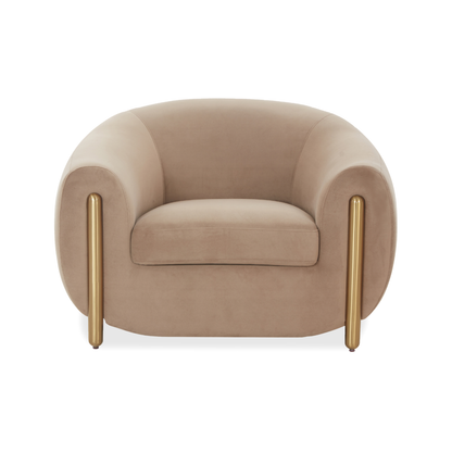 Lina Accent Chair by Inspire Me! Home Decor - Cafe Au Lait - Image 1