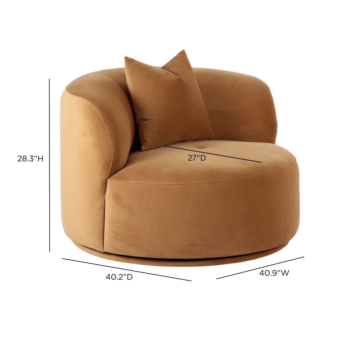 Fickle Swivel Accent Chair - Camel - Image 6