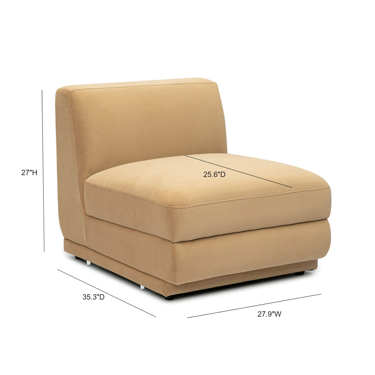 Perry Modular Armless Chair - Tan - Image 6