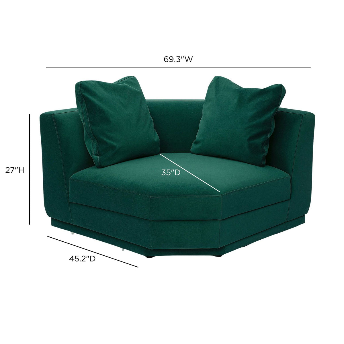 Perry Modular Corner Wedge - Deep Green - Image 6