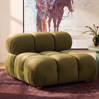 Calliope Performance Modular Armless Chair - Olive Green - Image 1