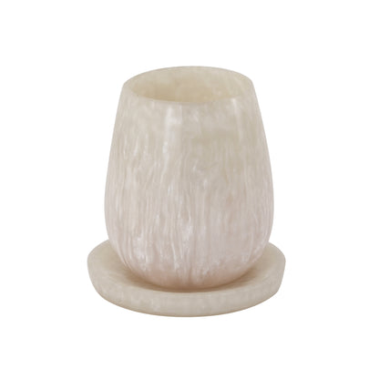 Rounded Resin Kiddush Cup - Tan - Image 1