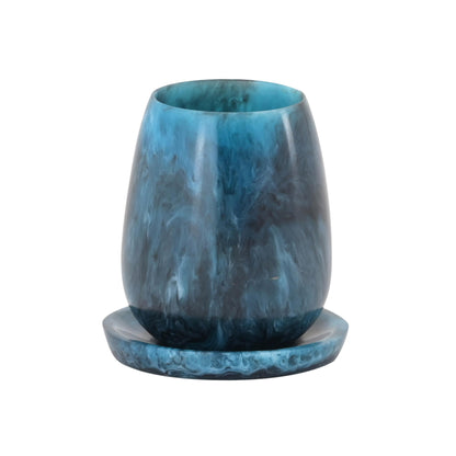 Rounded Resin Kiddush Cup - Blue - Image 1