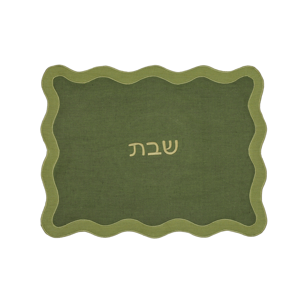 Wavy Challah Cover - Green - Image 1