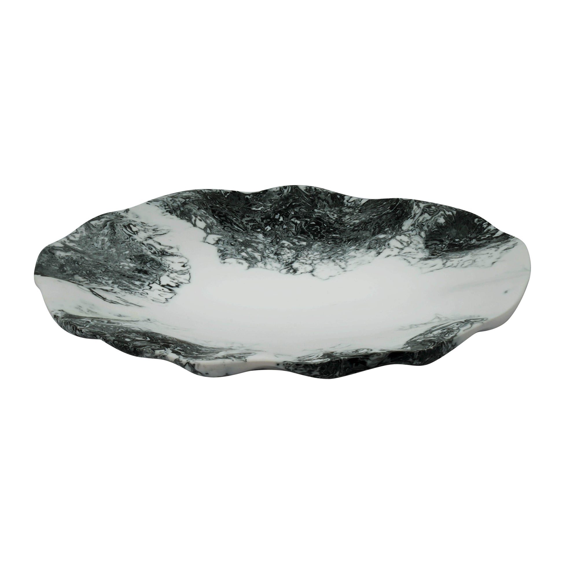 Mera Resin Petal Tray - Black and White - Image 1