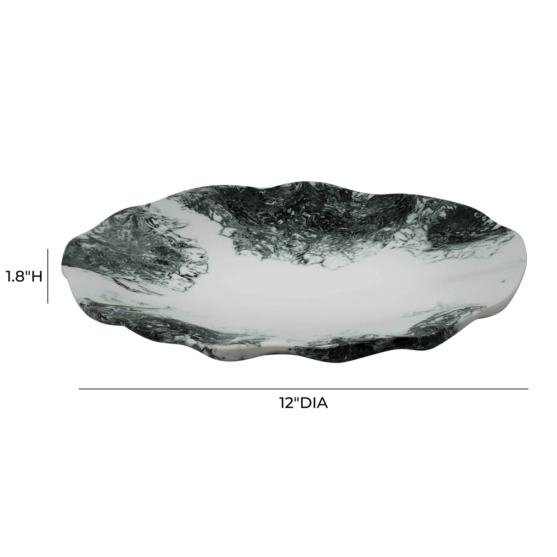 Mera Resin Petal Tray - Black and White - Image 5
