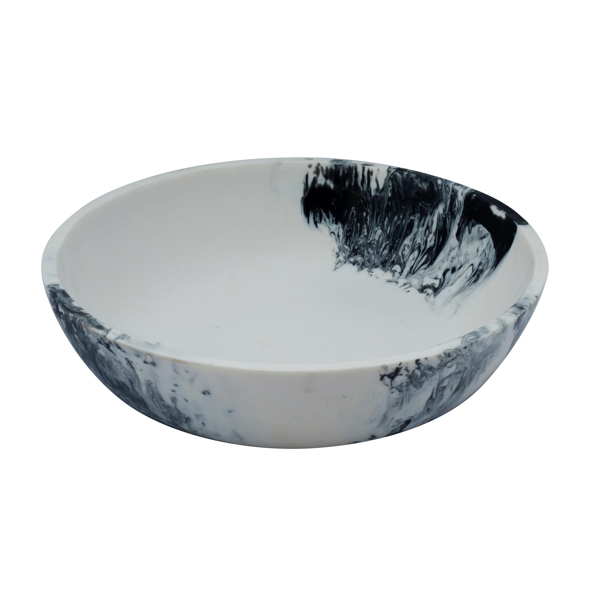 Mera Resin Serving Bowl - Black and White - Image 1