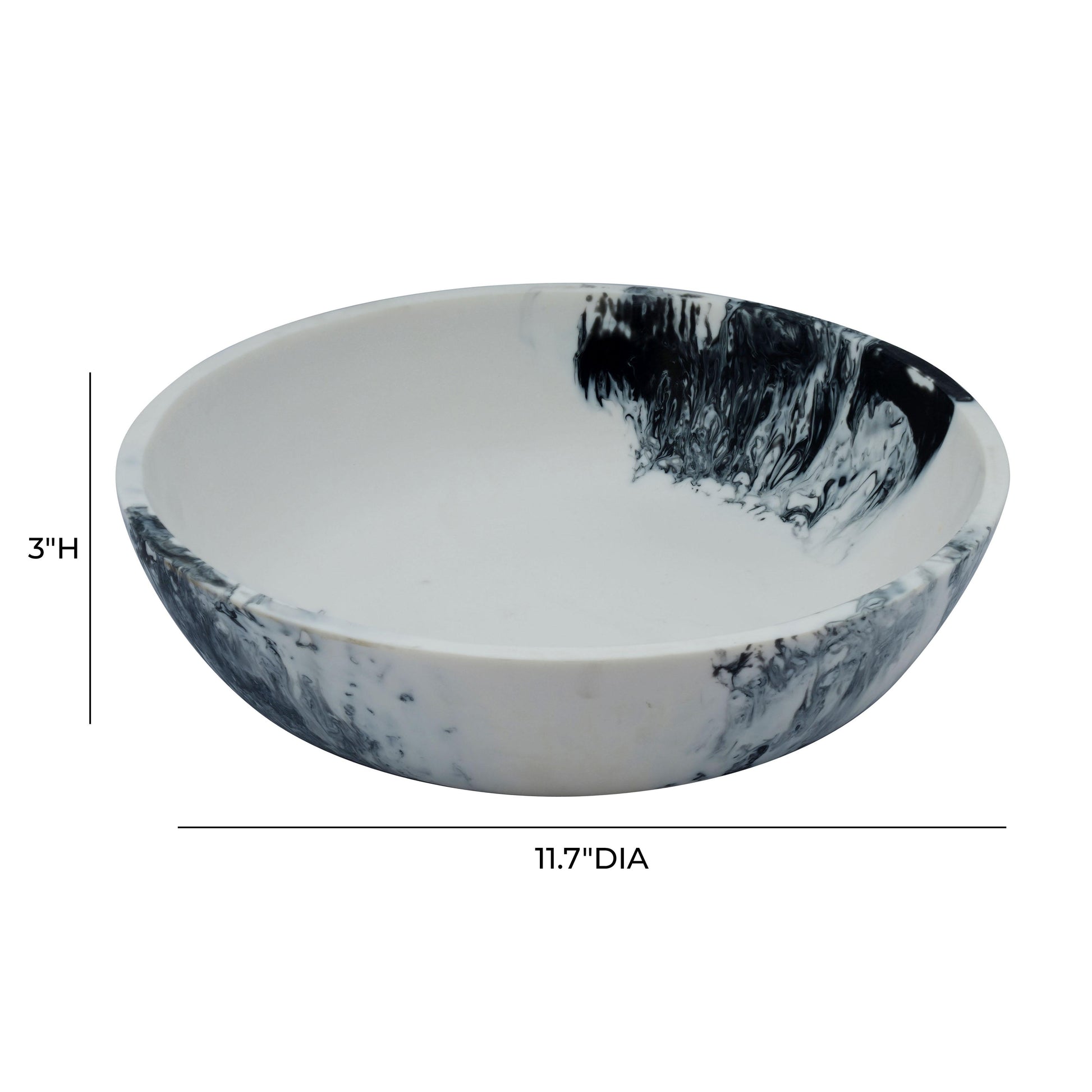 Mera Resin Serving Bowl - Black and White - Image 5