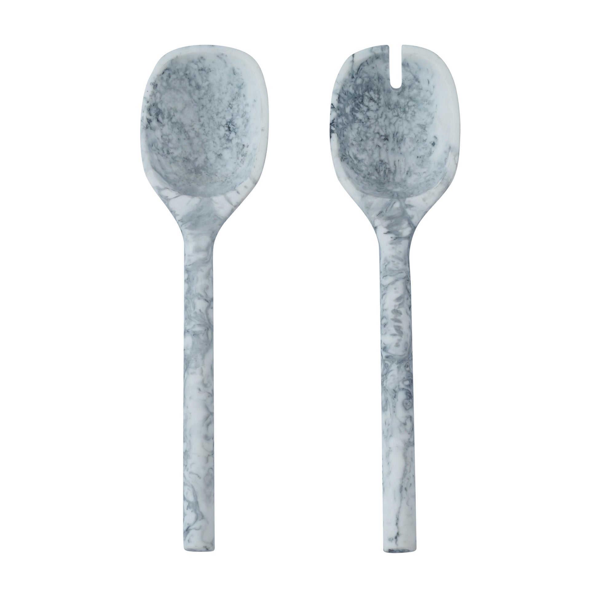 Mera Resin Serving Spoons - Set of 2 - Black and White - Image 1