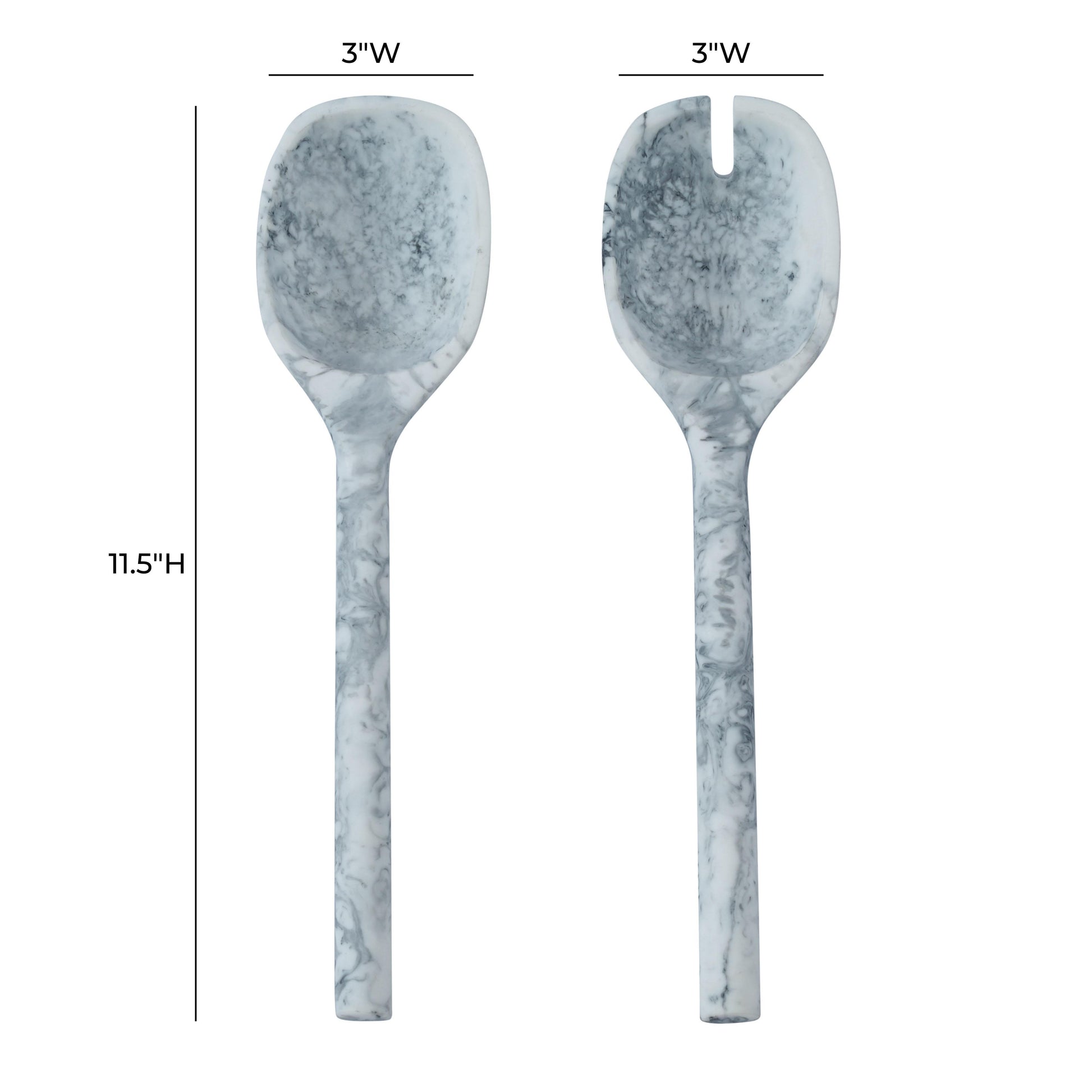 Mera Resin Serving Spoons - Set of 2 - Black and White - Image 4