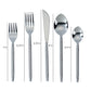 Ribbed Silver Stainless Steel Flatware - Set of 5 Pieces - Service For 1 - Image 4