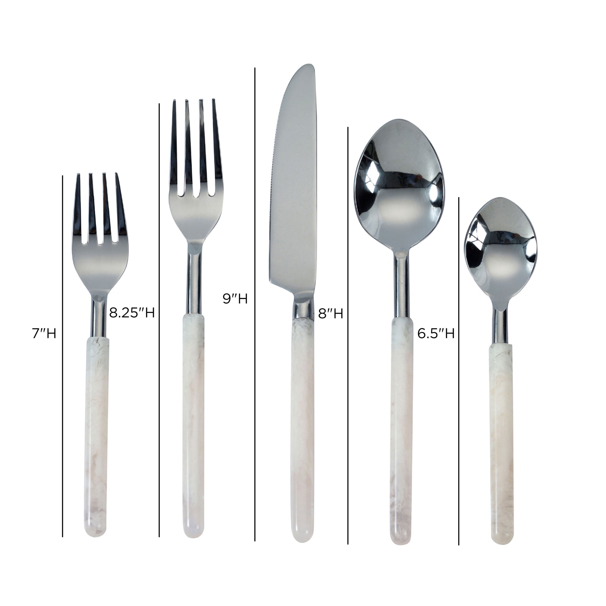 Frose Silver Stainless Steel Flatware - Set of 5 Pieces - Service For 1 - Image 4