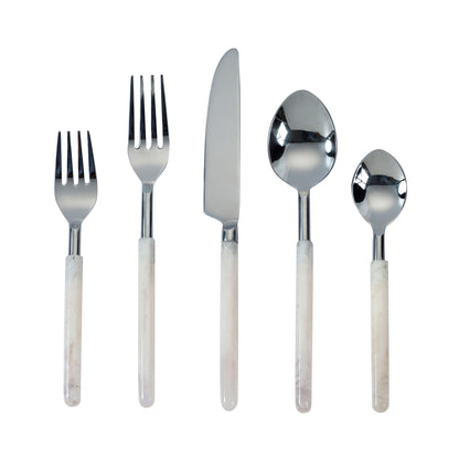 Frose Silver Stainless Steel Flatware - Set of 5 Pieces - Service For 1 - Default Title - Image 2