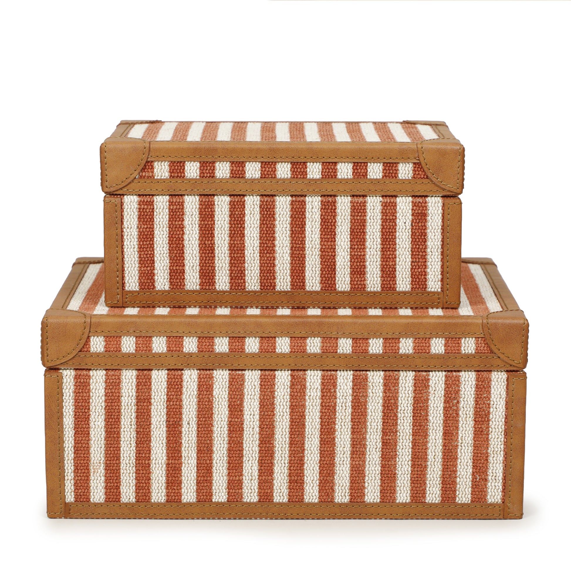 Kora Cotton Jute Contract-Grade Jewelry Box Set - Terracotta - Image 1