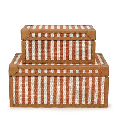 Kora Cotton Jute Contract-Grade Jewelry Box Set - Terracotta - Image 1