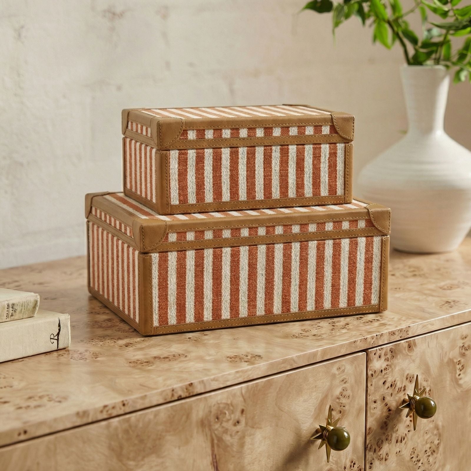 Kora Cotton Jute Contract-Grade Jewelry Box Set - Terracotta - Image 2