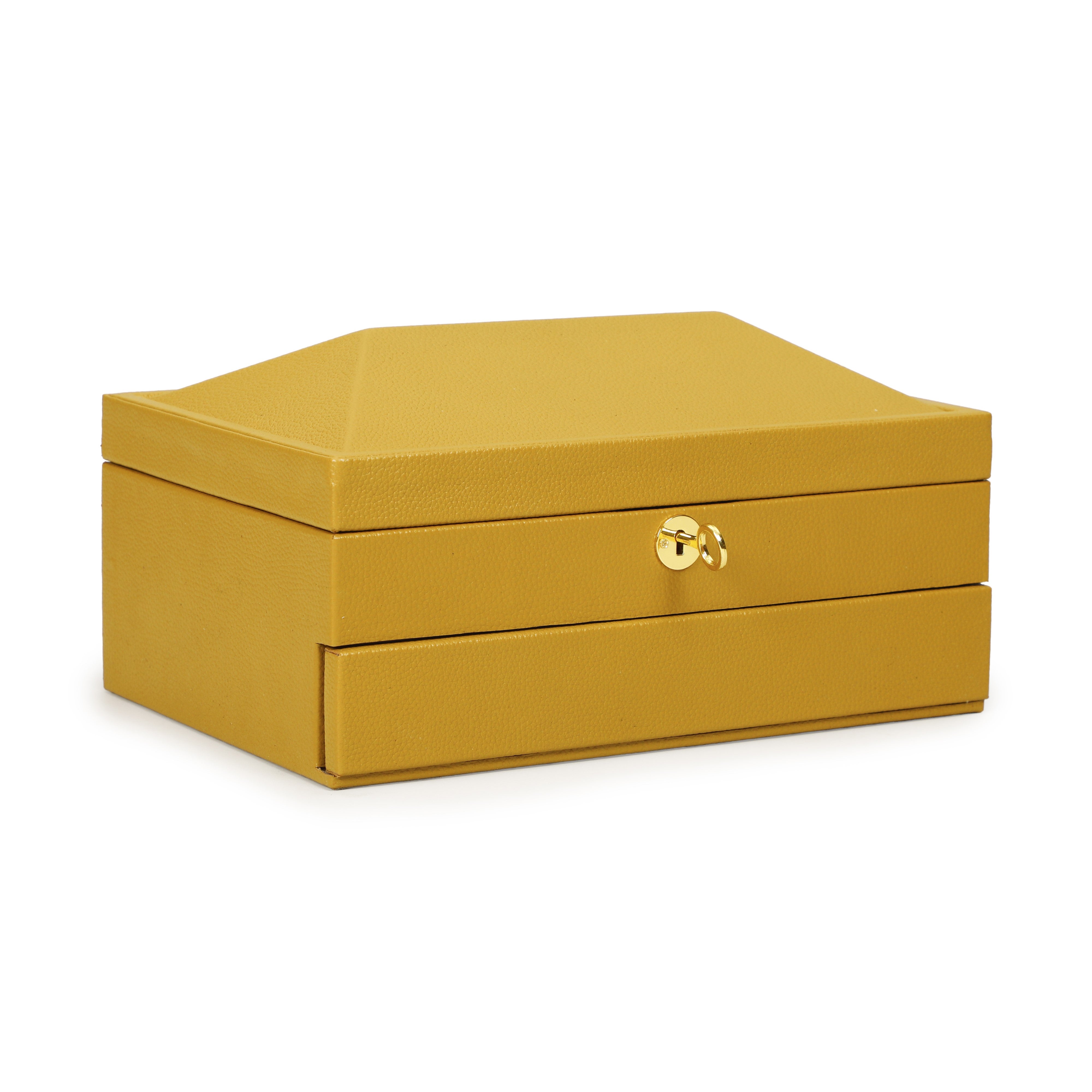 Knox Mustard Yellow Vegan Leather Contract-Grade Jewelry Box | TOV