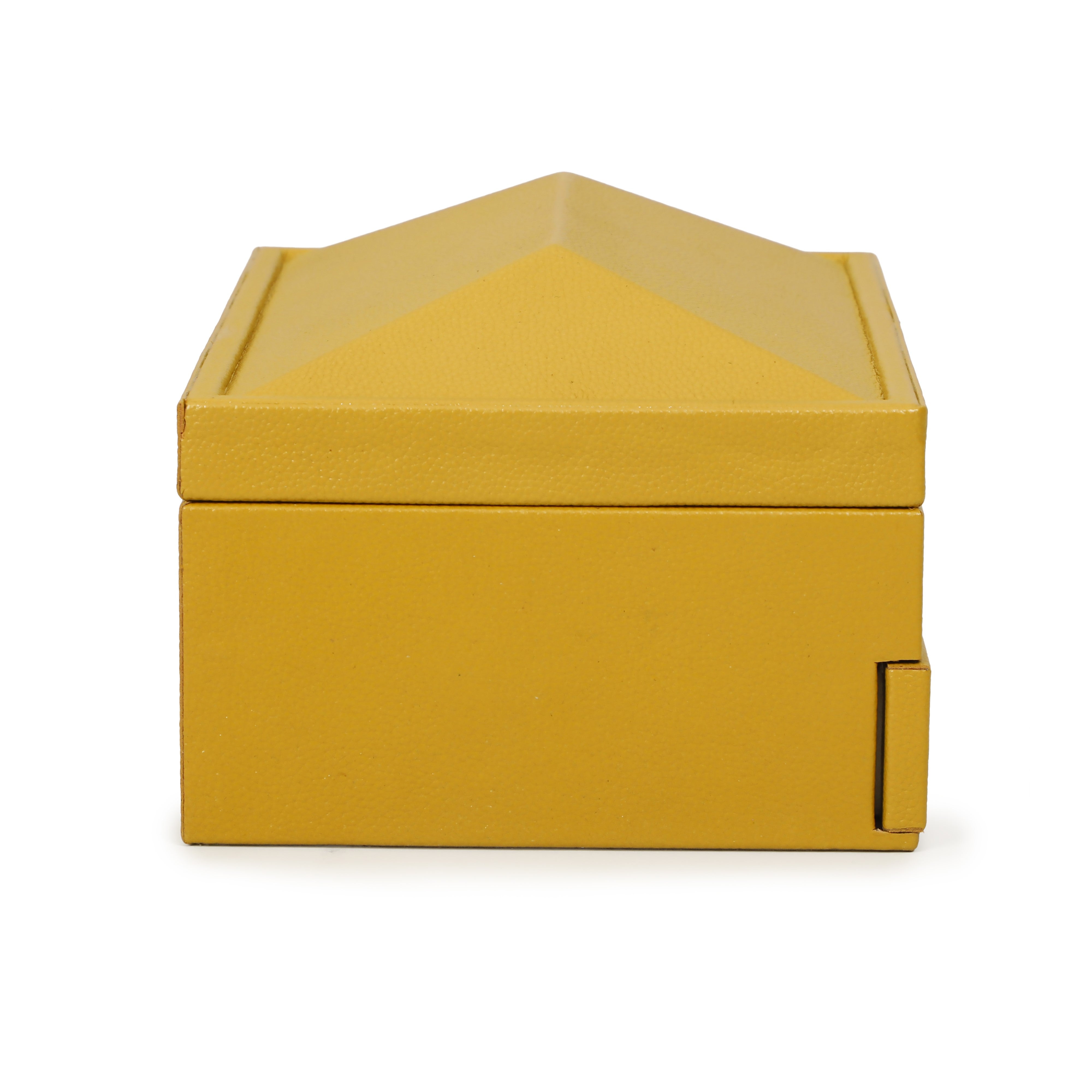 Knox Mustard Yellow Vegan Leather Contract-Grade Jewelry Box | TOV
