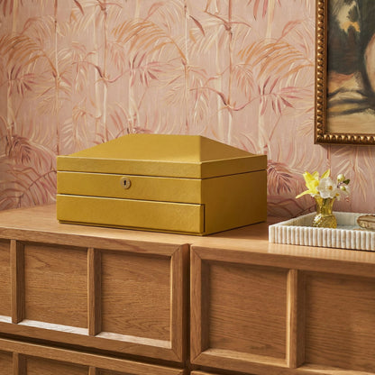 Knox Mustard Yellow Vegan Leather Contract-Grade Jewelry Box - Default Title - Image 1