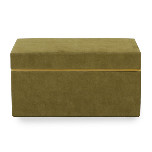 Pisa Green Vegan Suede Contract-Grade Storage Box - Image 1