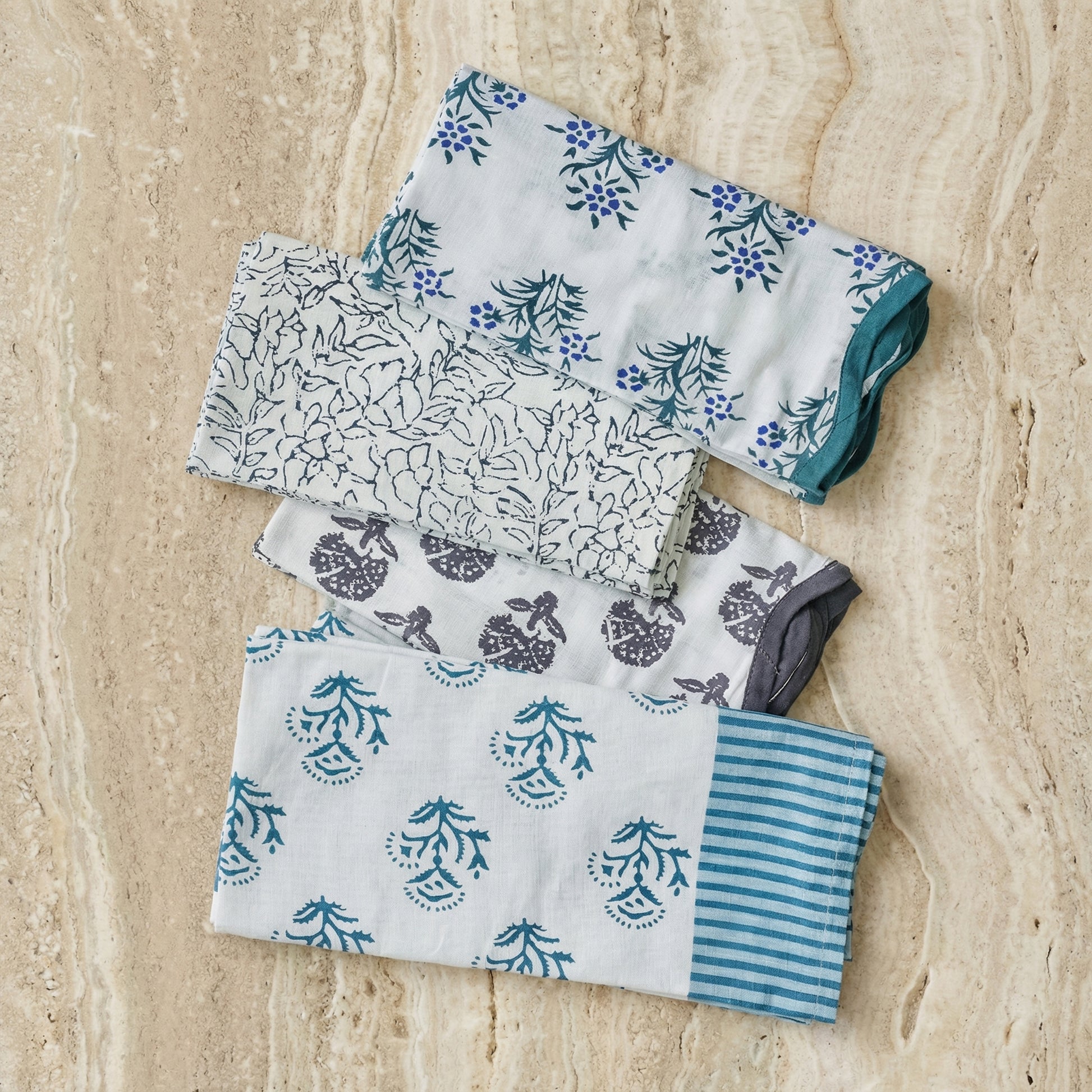 Crissy Cotton Canvas Printed Napkins - Set of 4 - Black and White - Image 2