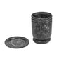 Channeled Swirl Resin Kiddush Cup - Black and White - Image 3