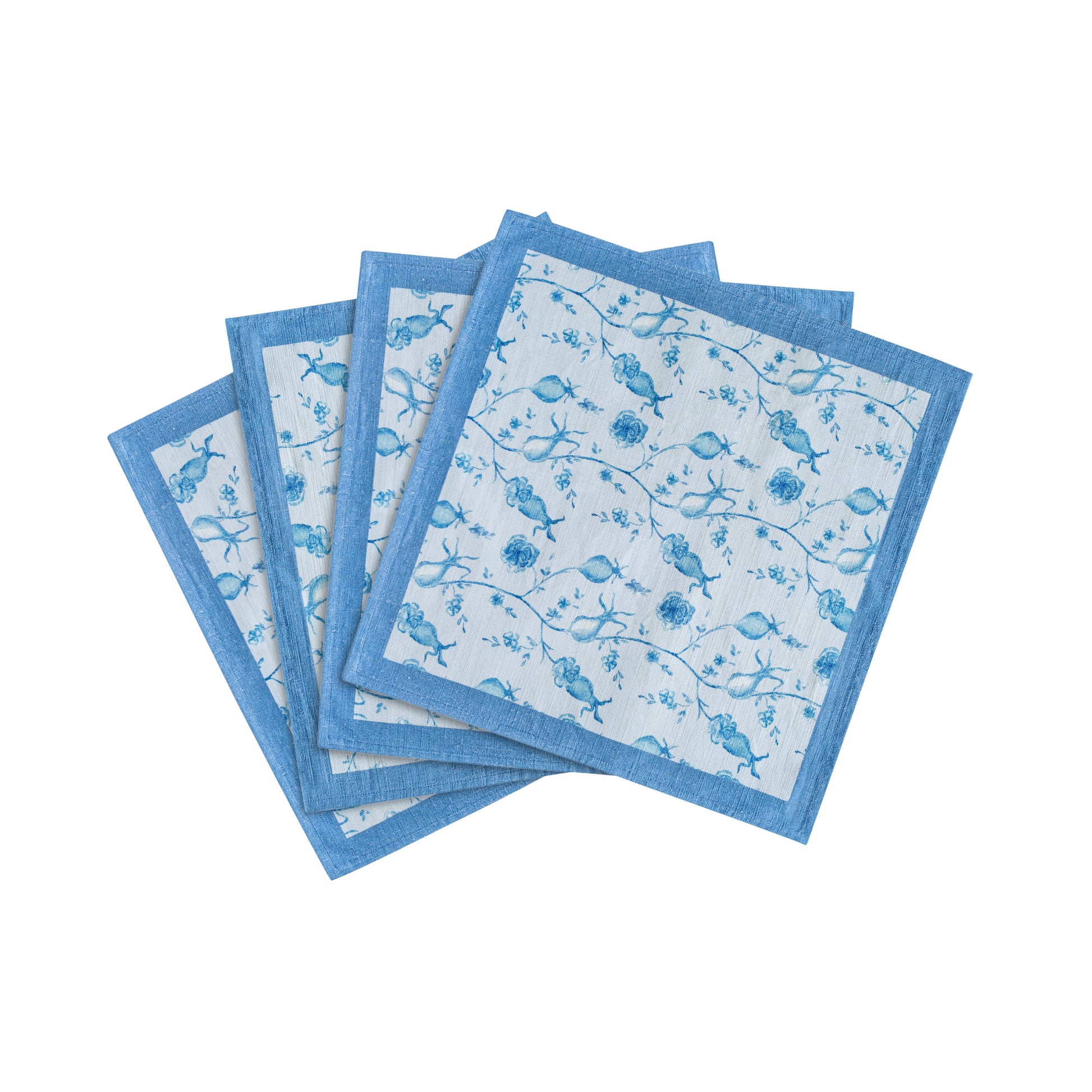Dolce Natural Cotton Napkin - Set of 4 - Baby Blue - Image 4